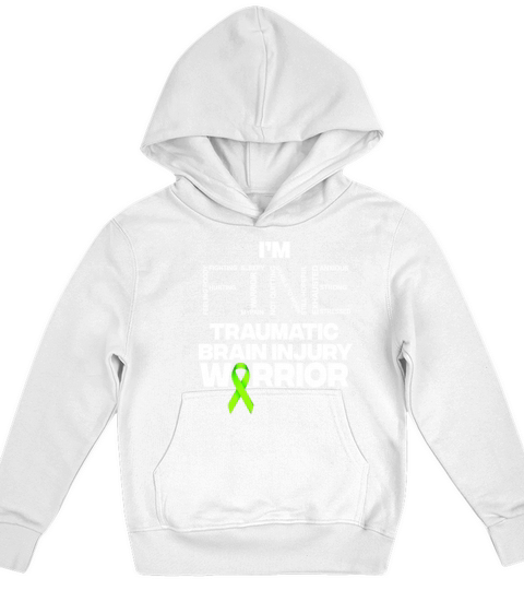 I’m fine traumatic brain injury warrior Kids Hoodie