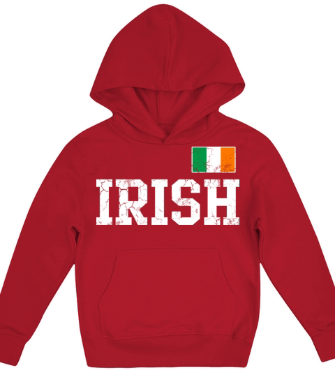 Irish Flag Ireland St Patricks Day Vintage Kids Hoodie