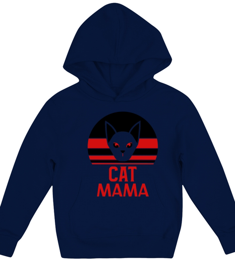 Vintage Cat Mom Shirt Retro Distressed Cat Lady Kids Hoodie