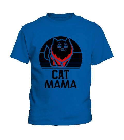 Cat Mama Vintage 80s Style Retro Cat Lady Tee Kids T-Shirt