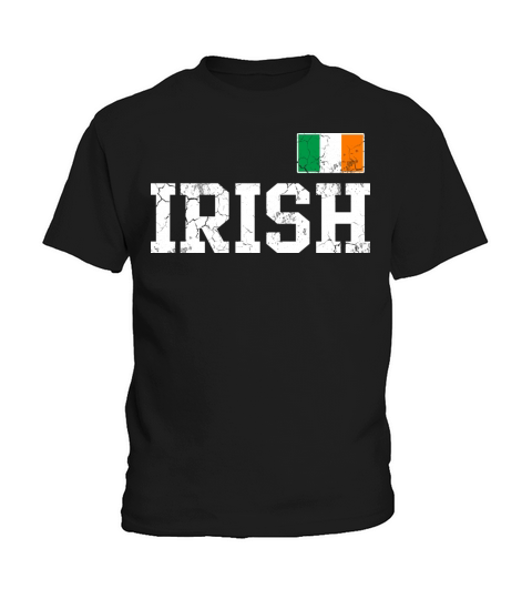 Irish Flag Ireland St Patricks Day Vintage Kids T-Shirt
