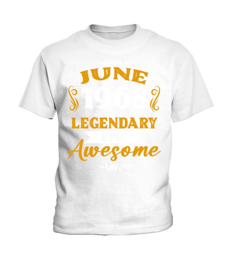 June 1968 Legendary Birthday Present Kids T-Shirt