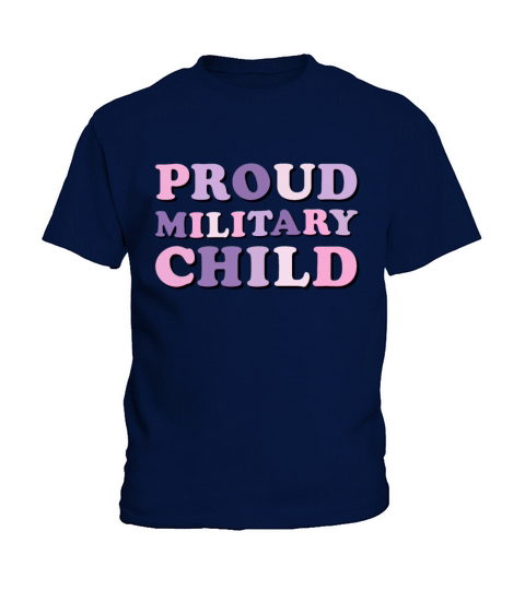 Proud Military Child Groovy purple up For Kids T-Shirt