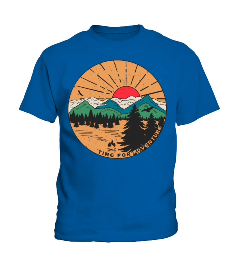 Vintage Hiking Slogan Time for Adventures Kids T-Shirt