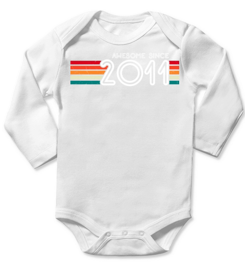 Awesome Since 2011 12th Birthday Gifts 12 Years Long Sleeve Baby One-Piece