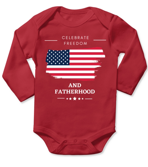 Celebrate Freedom and Fatherhood with flag America Long Sleeve Baby One-Piece