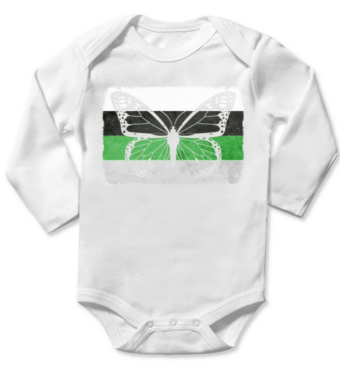 Demiromantic Pride Flag Butterfly Sublte LGBTQ Long Sleeve Baby One-Piece