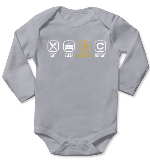 Eat Sleep Lacrosse Repeat Goalie Lax Legend Fan Long Sleeve Baby One-Piece