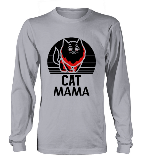 Cat Mama Vintage 80s Style Retro Cat Lady Tee Long sleeved Unisex