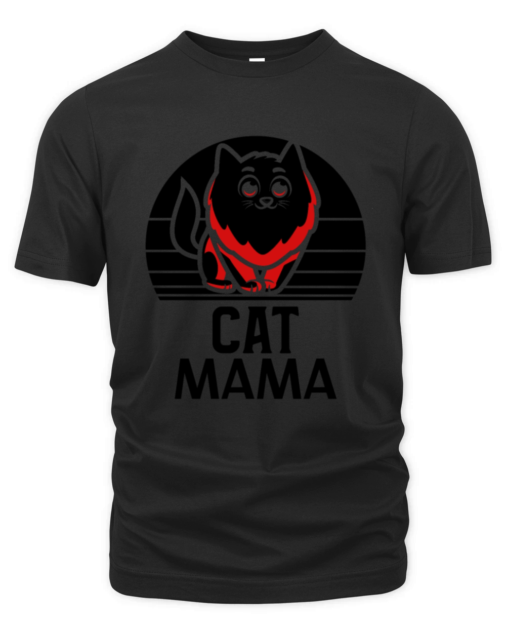 Cat Mama Vintage 80s Style Retro Cat Lady Tee Organic Unisex T-shirt