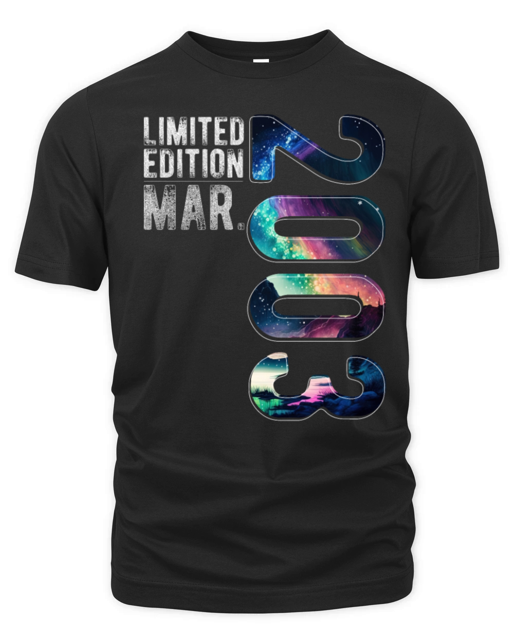 Limited Edition 2003 March Birthday Polar Lights Organic Unisex T-shirt