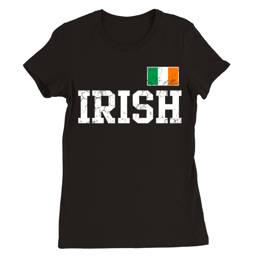 Irish Flag Ireland St Patricks Day Vintage Premium Womens Crewneck T-shirt