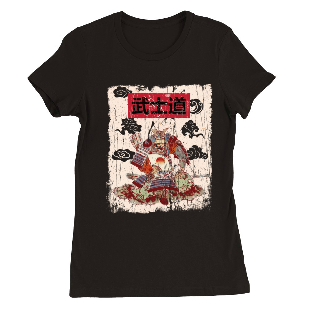 Japanese Samurai Vintage Aesthetic Premium Womens Crewneck T-shirt