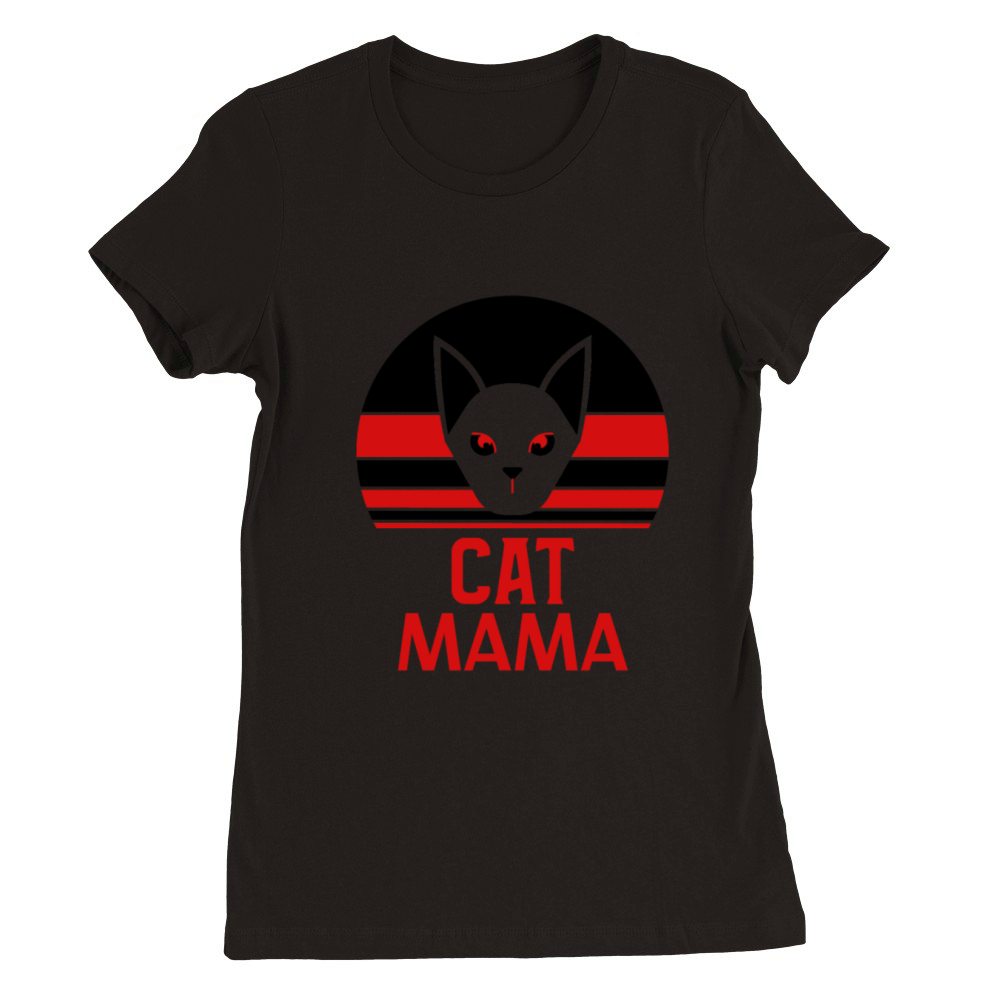 Vintage Cat Mom Shirt Retro Distressed Cat Lady Premium Womens Crewneck T-shirt