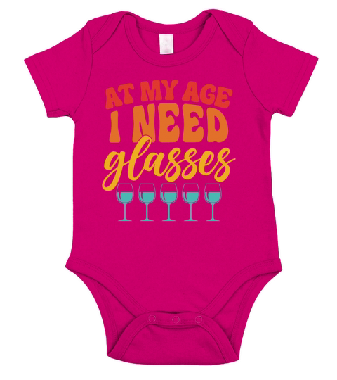 At My Age I Need Glasses Short Sleeve Baby One-Piece