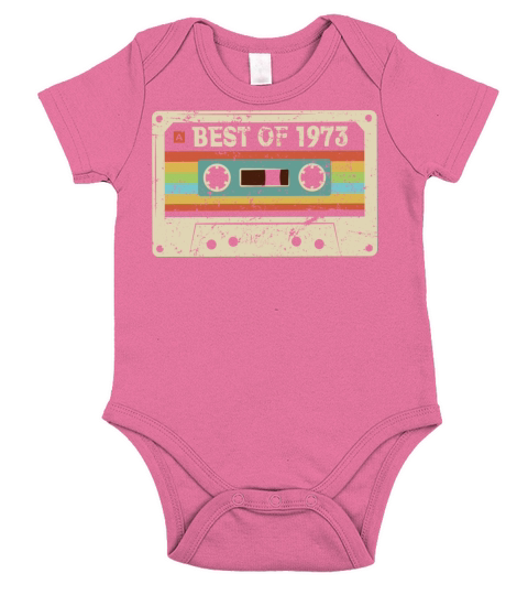 Best of 1973 Vintage Cassette 50th Birthday Gift Short Sleeve Baby One-Piece