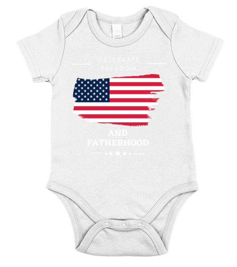Celebrate Freedom and Fatherhood with flag America Short Sleeve Baby One-Piece