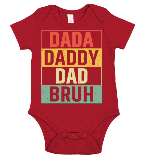 Dada Daddy Dad Bruh Fathers Day Vintage Father Short Sleeve Baby One-Piece