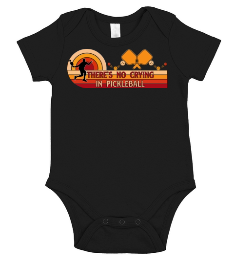 Funny Pickleball Art Vintage Pickleball Paddle Short Sleeve Baby One-Piece
