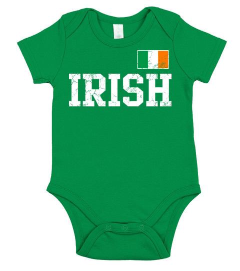 Irish Flag Ireland St Patricks Day Vintage Short Sleeve Baby One-Piece