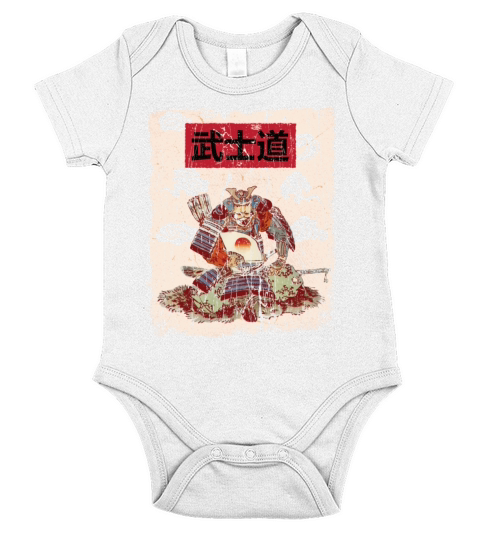 Japanese Samurai Vintage Aesthetic Short Sleeve Baby One-Piece