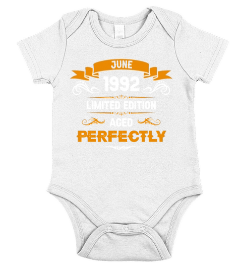 June 1992 Vintage Birthday Present Short Sleeve Baby One-Piece