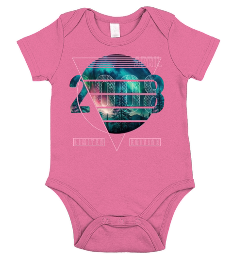 Limited Edition 2008 April Birthday Polar Lights Short Sleeve Baby One-Piece