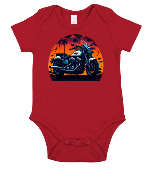 Motorcycle illustration Short Sleeve Baby One-Piece