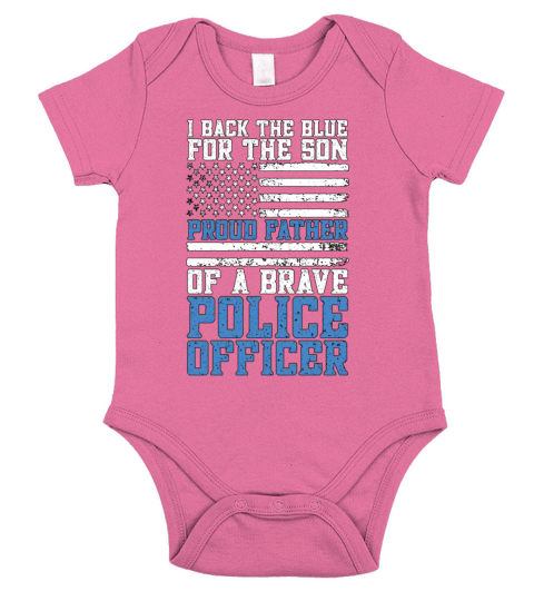 Police Officer I Back The Blue For Law Enforcement Short Sleeve Baby One-Piece