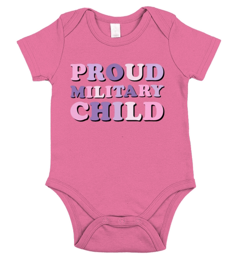 Proud Military Child Groovy purple up For Short Sleeve Baby One-Piece