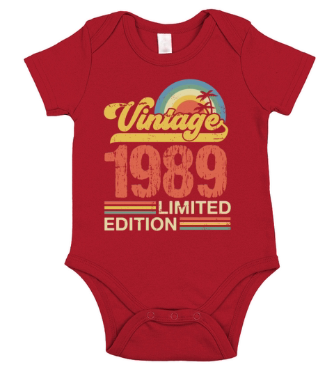 Retro Vintage 1989 Limited Edition Short Sleeve Baby One-Piece