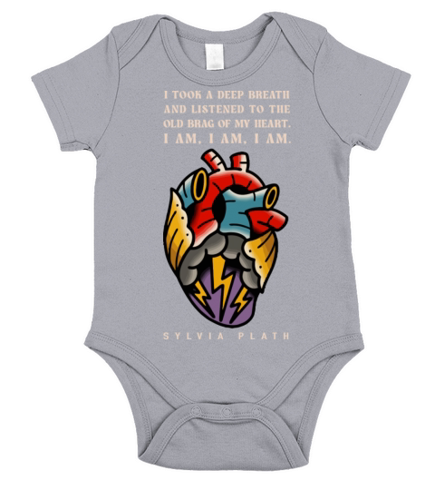 Sylvia Plath I Took A Deep Breath Short Sleeve Baby One-Piece