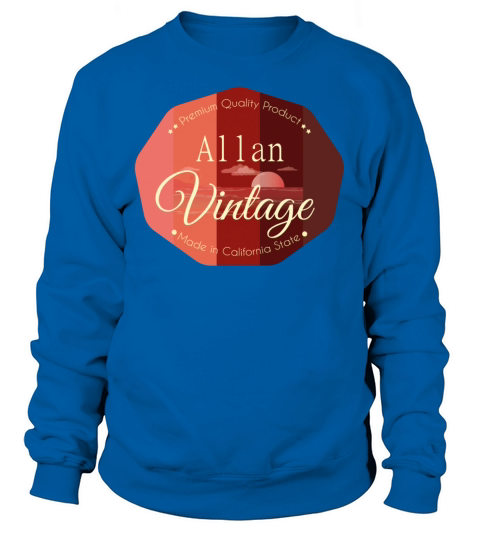 Allan First Name Vintage Design Sweatshirt Unisex
