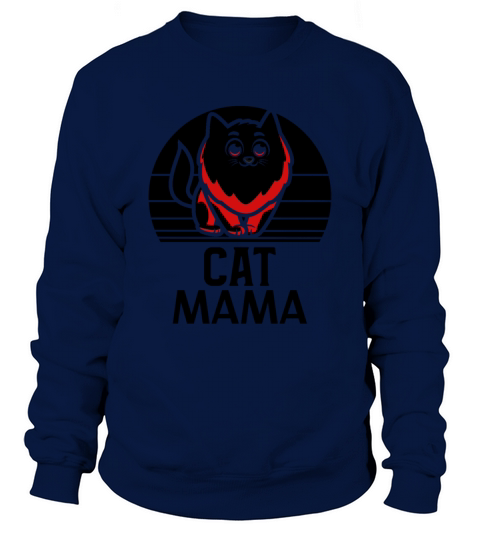 Cat Mama Vintage 80s Style Retro Cat Lady Tee Sweatshirt Unisex