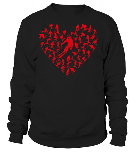 Heart Full Ski Winter Sport Lovers Valentine Gift Sweatshirt Unisex