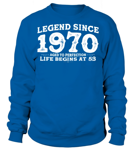 Vintage 1970 Shirt for Men Women 53 Year Old 53rd Sweatshirt Unisex