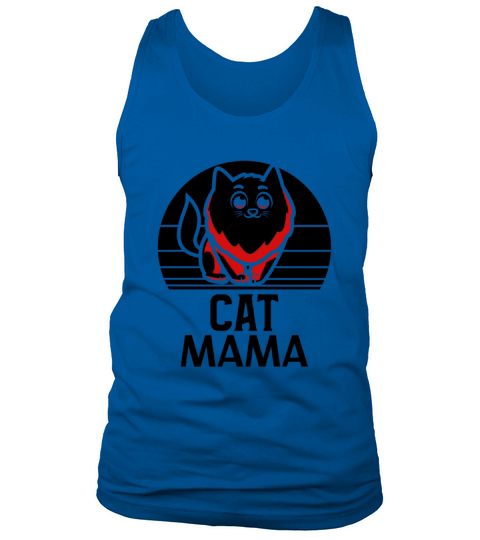 Cat Mama Vintage 80s Style Retro Cat Lady Tee Tank Top Unisex
