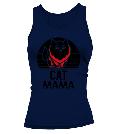 Cat Mama Vintage 80s Style Retro Cat Lady Tee Tank top Woman
