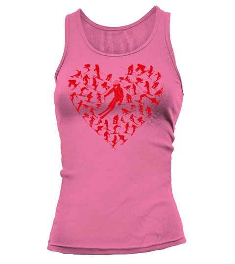 Heart Full Ski Winter Sport Lovers Valentine Gift Tank top Woman