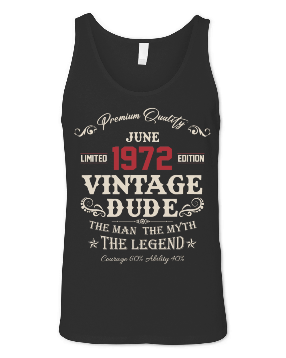 June 1972 Vintage Birthday Present Unisex Jersey Tank