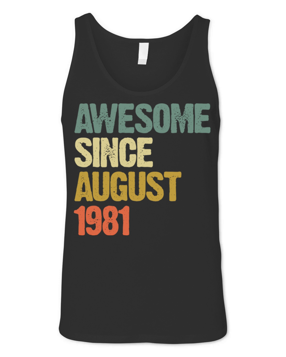 Retro Vintage Awesome Since August 1981 Gift Unisex Jersey Tank
