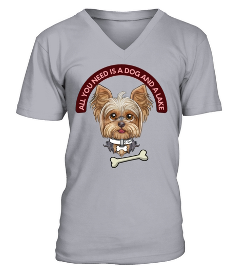 all you need is a dog and a lake V-Neck T-shirt