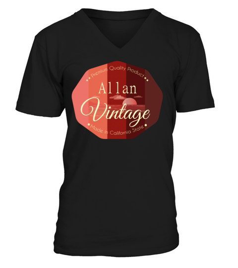Allan First Name Vintage Design V-Neck T-shirt