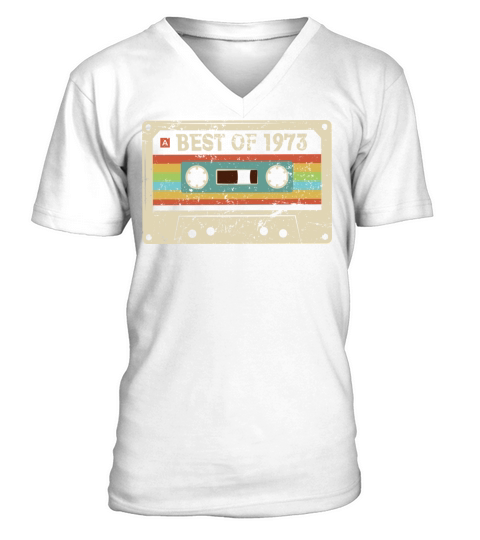 Best of 1973 Vintage Cassette 50th Birthday Gift V-Neck T-shirt