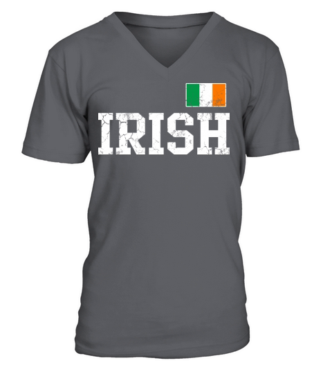 Irish Flag Ireland St Patricks Day Vintage V-Neck T-shirt
