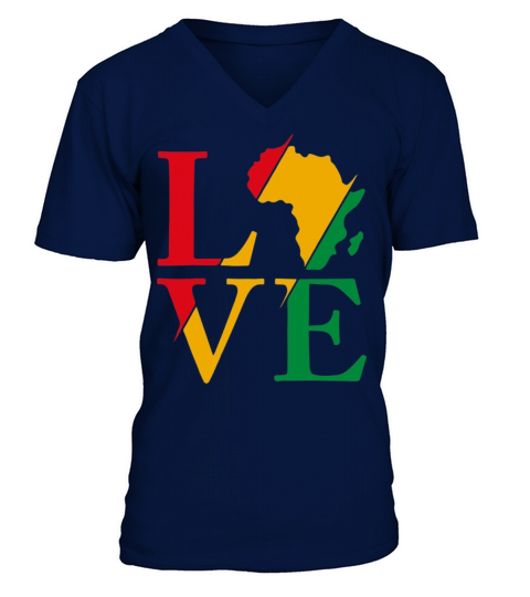 LOVE Black African American Pride Juneteenth V-Neck T-shirt