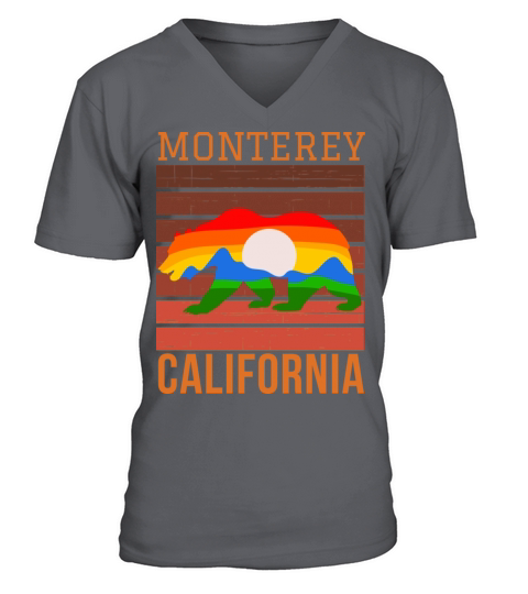 Monterey California Retro Vintage Design V-Neck T-shirt