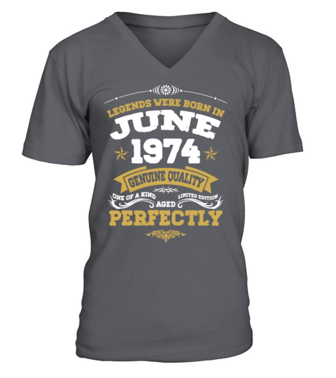 Vintage Aged To Perfection June 1974 V-Neck T-shirt