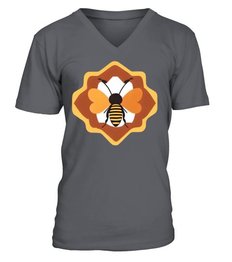 Vintage Retro Bee Design V-Neck T-shirt