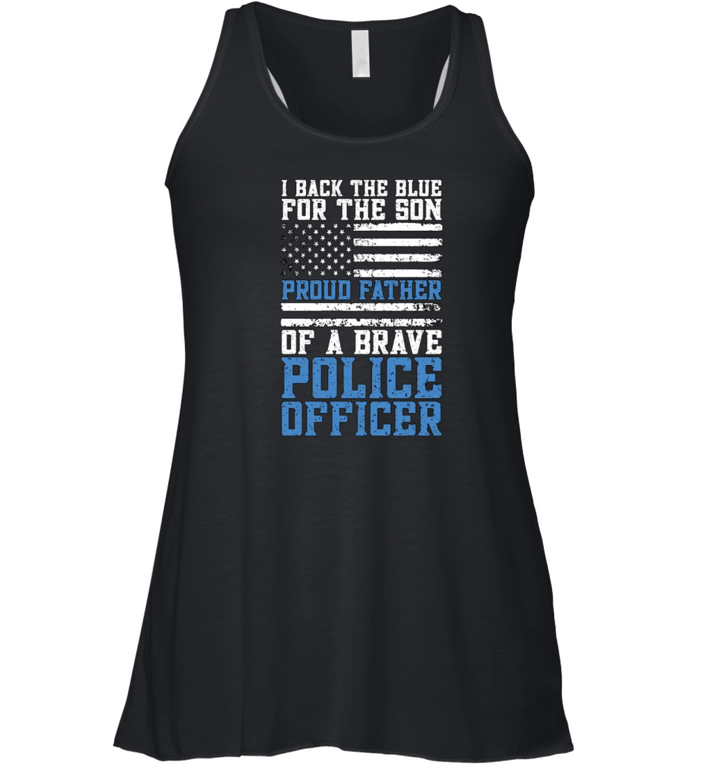 Police Officer I Back The Blue For Law Enforcement Women's Flowy Tank Top